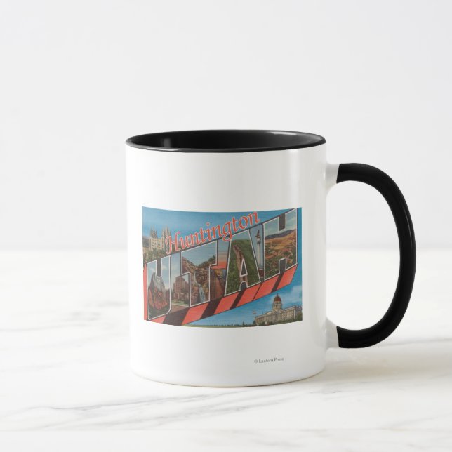 Huntington, Utah - Large Letter Scenes Mug (Right)