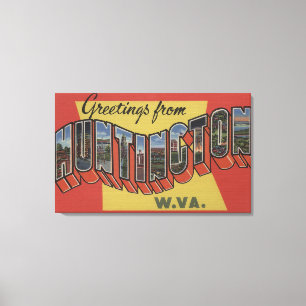 Huntington, West Virginia - Large Letter Scenes Canvas Print