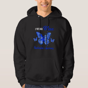 Huntington's Awareness I Wear Blue Butterfly Hoodie