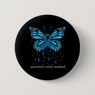 Huntingtons Disease Awareness Butterfly 6 Cm Round Badge