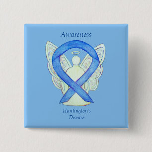 Huntington's Disease Awareness Ribbon Angel Pin