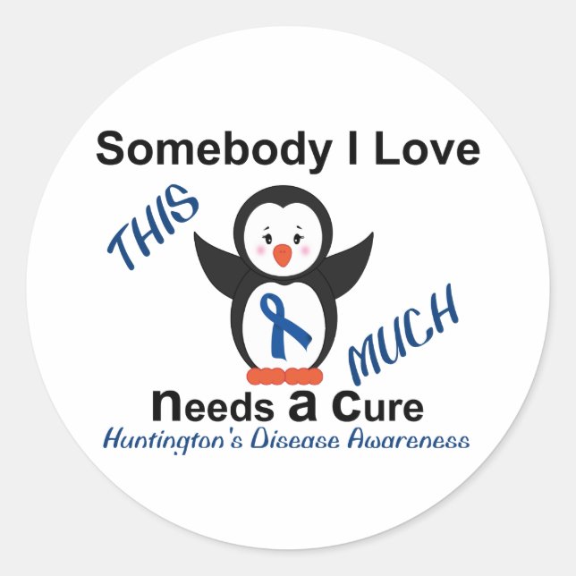 Huntington's Disease Awareness Someone I Love Classic Round Sticker (Front)