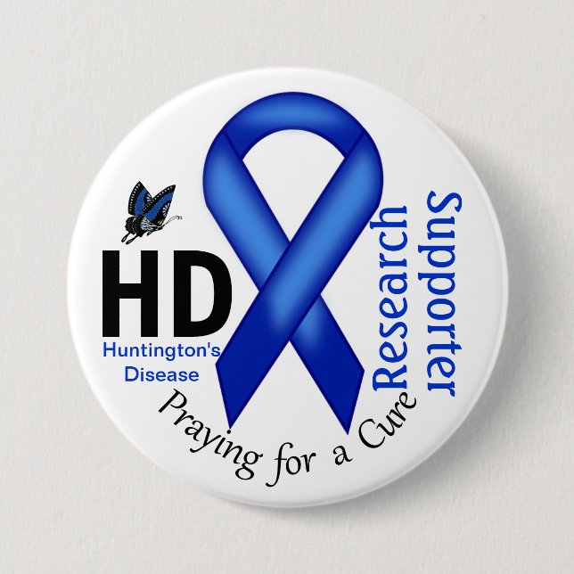 Huntington's Disease HD Awareness Research Support 7.5 Cm Round Badge (Front)
