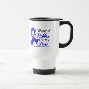 Huntington's Disease I Wear a Ribbon For My Hero Travel Mug