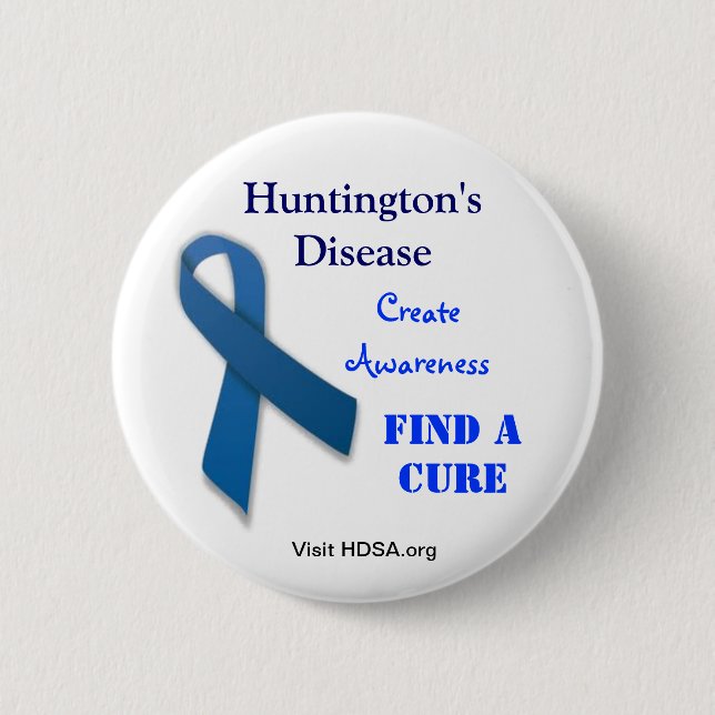 Huntington's Disease Support Button (Front)