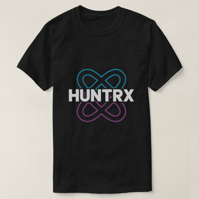 Huntrx Logo Graphic Tee, Bold White Text with Blue T-Shirt (Design Front)