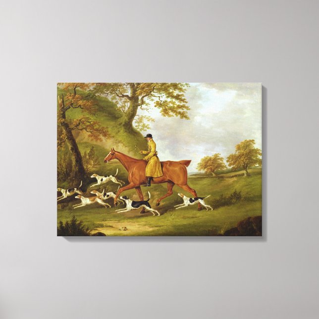 Huntsman and Hounds, 1809 (oil on canvas) Canvas Print (Front)