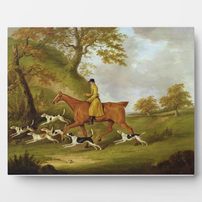 Huntsman and Hounds, 1809 (oil on canvas) Plaque (Front)