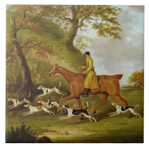 Huntsman and Hounds, 1809 (oil on canvas) Tile