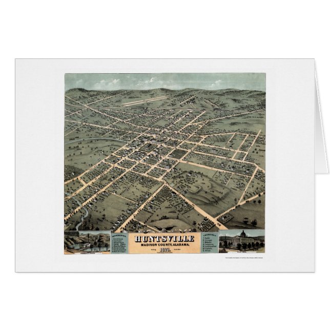 Huntsville, AL Panoramic Map - 1871 (Front Horizontal)