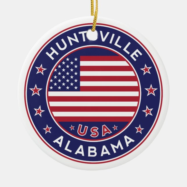 Huntsville, Alabama Ceramic Tree Decoration (Front)