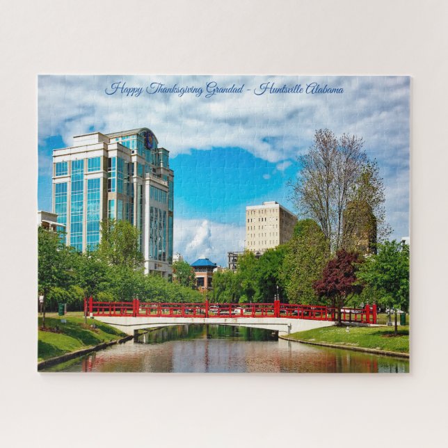 Huntsville Alabama Happy Thanksgiving Grandad Jigsaw Puzzle (Horizontal)
