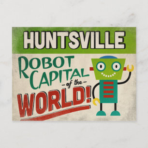 Huntsville Alabama Robot - Funny Vintage Postcard