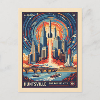 Huntsville Alabama Rocket City Futuristic Space Postcard