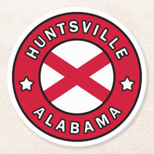 Huntsville Alabama Round Paper Coaster