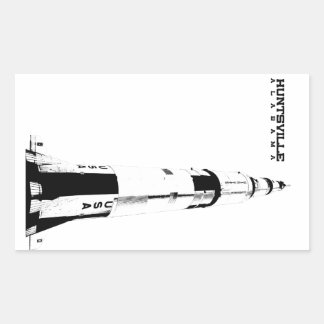 Huntsville, Alabama Saturn V Rocket Rectangular Sticker