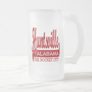 Huntsville, Alabama The Rocket City Frosted Glass Beer Mug