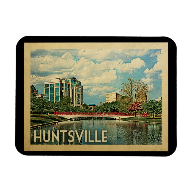Huntsville Alabama Vintage Travel Magnet (Horizontal)