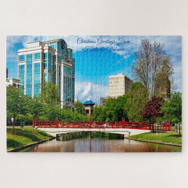 Huntsville Alabama Xmas Greetings Jigsaw Puzzle (Horizontal)