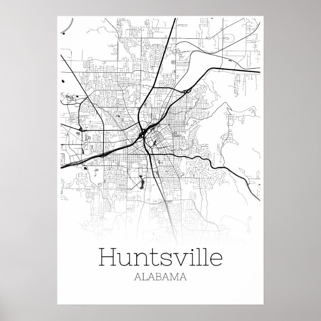 Huntsville Map - Alabama - City Map Poster (Front)
