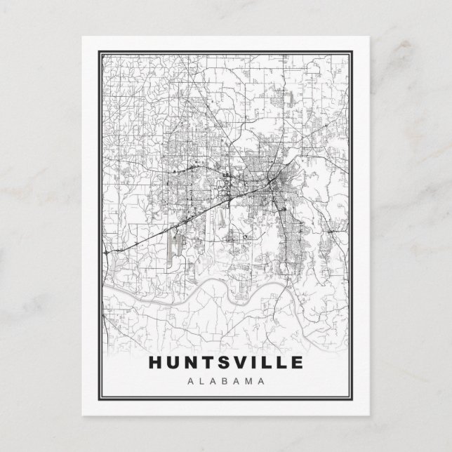 Huntsville Map Holiday Postcard (Front)