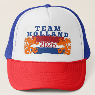 Hup Holland Hup Netherlands Soccer Fan Orange Lion Trucker Hat
