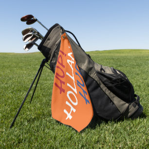 Hup Holland Hup overlaid on NLD Flag on or gtcnt Golf Towel