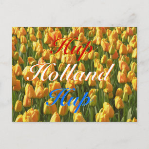 Hup Holland Hup Red White Blue Orange Tulips Postcard