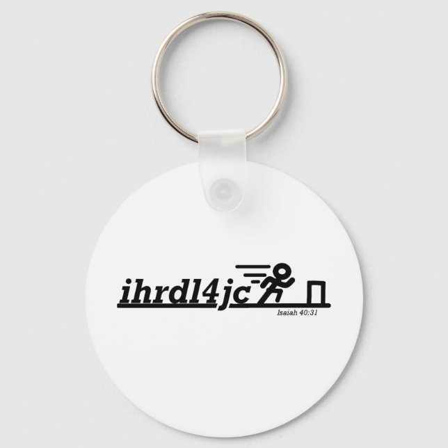Hurdle For Jesus Key Ring (Front)