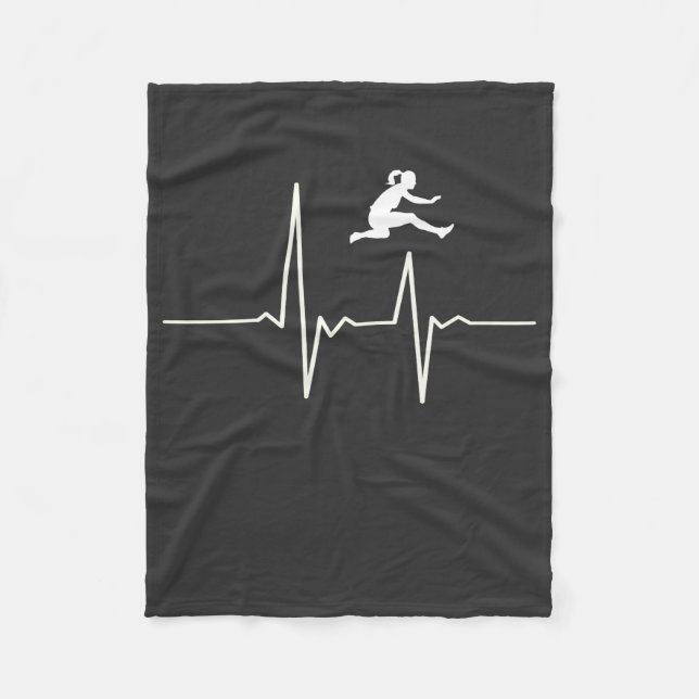 Hurdler Heartbeat Fleece Blanket (Front)
