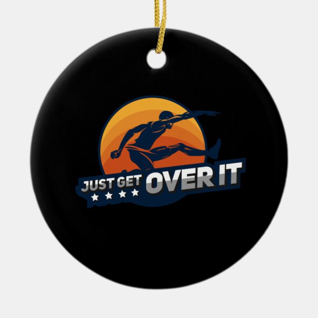 Hurdler Hurdling Sport Gift Ceramic Tree Decoration (Front)