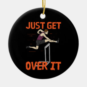 Hurdler Hurdling Sport Track & Field Gifts Ceramic Tree Decoration