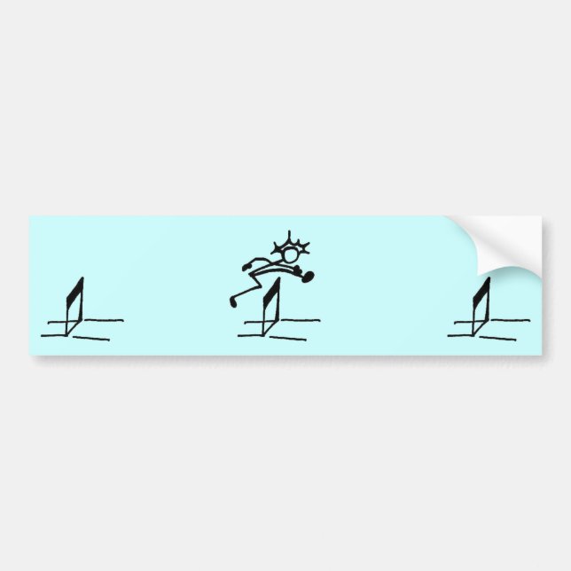 Hurdler Stickman Track and Field Bumper Bumper Sticker (Front)