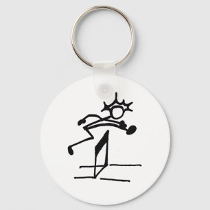 Hurdler Stickman Track and Field Key Ring