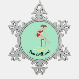 Hurdles Snowflake Pewter Christmas Ornament