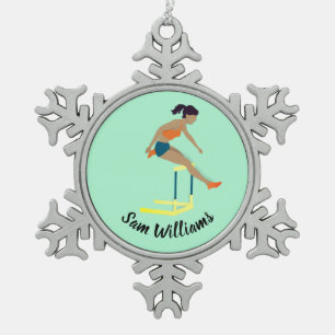 Hurdles Snowflake Pewter Christmas Ornament