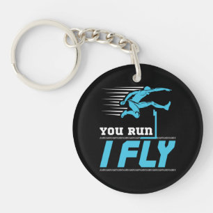 Hurdles You Run I Fly Hurdler Track Field Key Ring