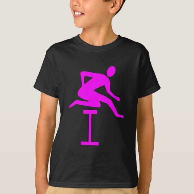 Hurdling - Magenta T-Shirt (Front)