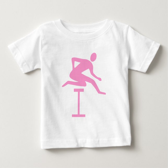 Hurdling - Pink Baby T-Shirt (Front)