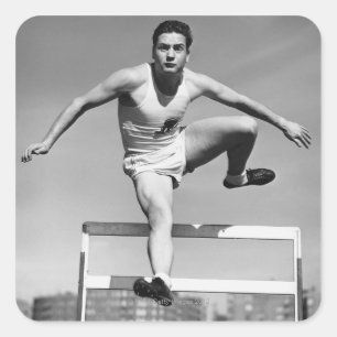 Hurdling Square Sticker