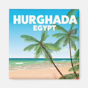 Hurghada Egypt travel poster Magnet