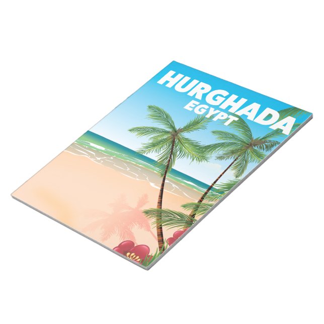 Hurghada Egypt travel poster Notepad (Angled)