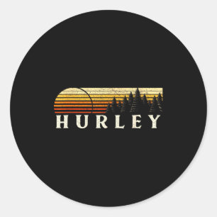 Hurley, Ky Vintage Sunset Retro  Classic Round Sticker