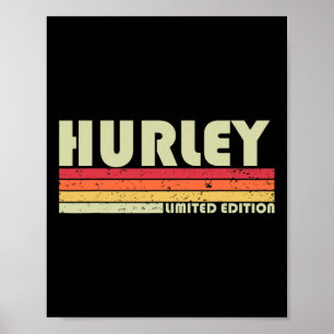 Hurley Surname Fun Retro Vintage 80s 90s Birthday  Poster