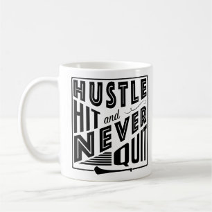 Hurling Hustle Hit & Never Quit, GAA Gaelic Games Coffee Mug
