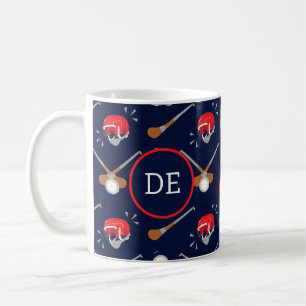 Hurling Player Gaelic Sport Monogram Coffee Mug