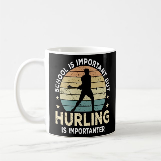 Hurling Player Saying School Is Important  Coffee Mug (Left)