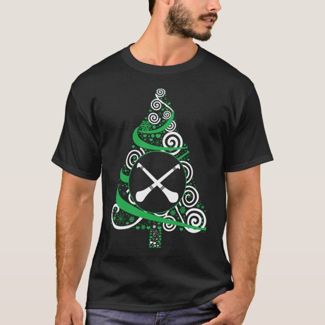 Hurling Xmas Tree Hurling Christmas Gifts Christma T-Shirt (Front)