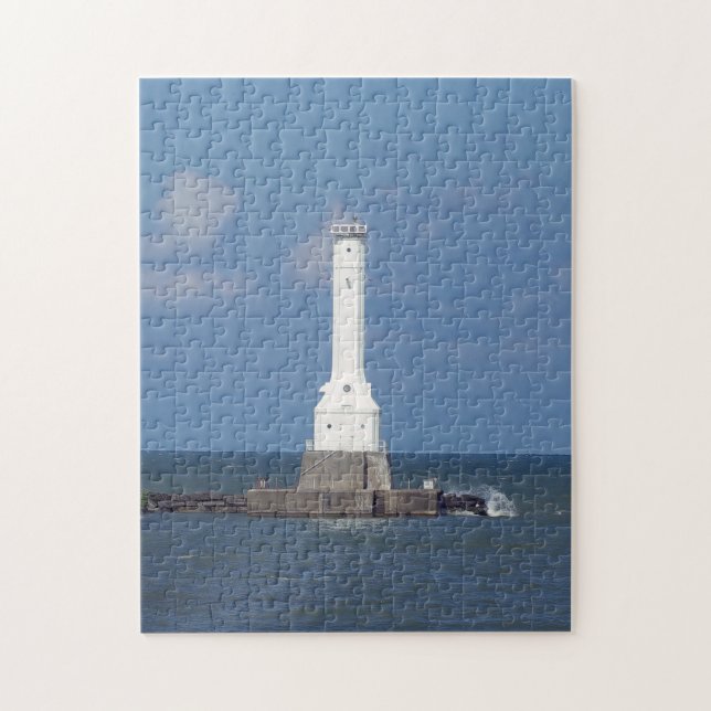 Huron Harbour Light Jigsaw Puzzle (Vertical)