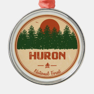 Huron National Forest Metal Tree Decoration